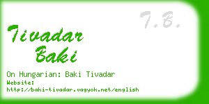 tivadar baki business card